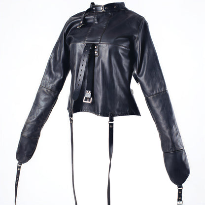 ADJUSTABLE PU LEATHER STRAITJACKET