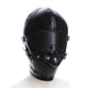 BDSM HOOD WITH BALL GAG – BLACK PU LEATHER