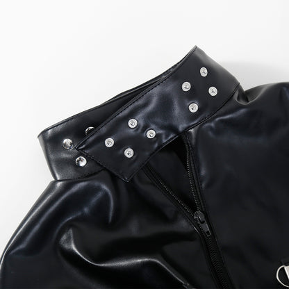 buckled collar detail on black bondage sack