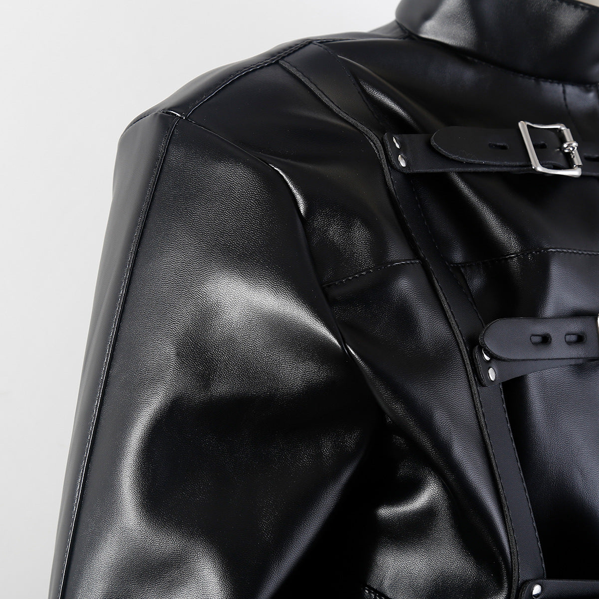 CLASSIC PU LEATHER STRAIGHT JACKET HARNESS