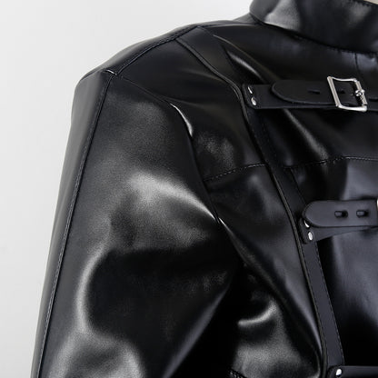 CLASSIC PU LEATHER STRAIGHT JACKET HARNESS