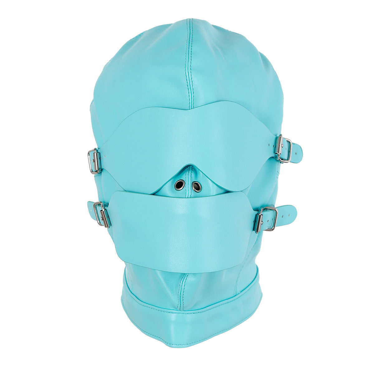 SKY BLUE BDSM HOOD WITH BALL GAG