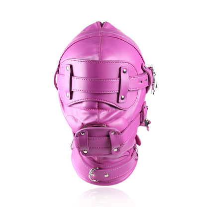 PINK BDSM HOOD WITH PHALLIC GAG