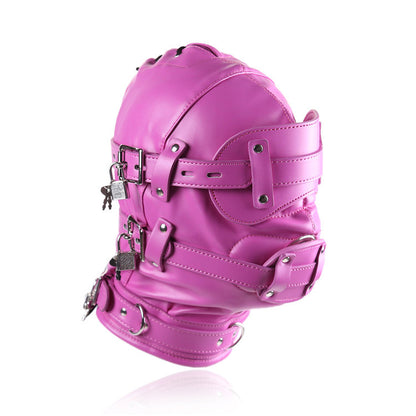 PINK BDSM HOOD WITH PHALLIC GAG