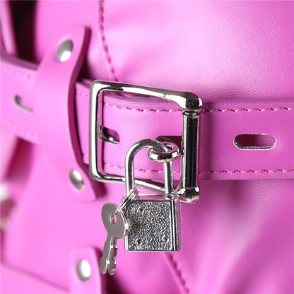 PINK BDSM HOOD WITH PHALLIC GAG