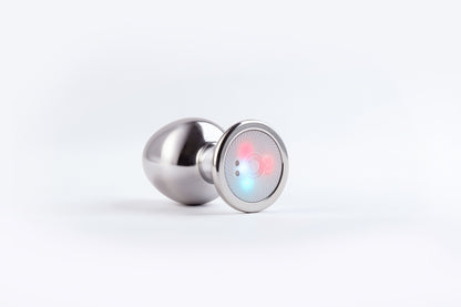 RAINBOW METALLIC VIBRATING ANAL PLUG WITH LED LIGHTS