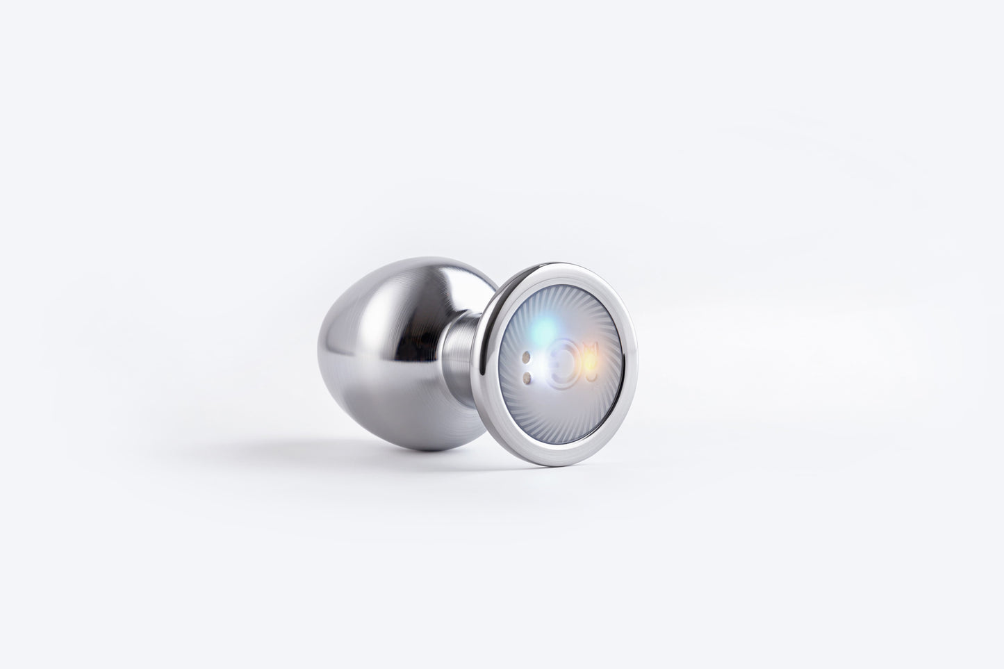 RAINBOW METALLIC VIBRATING ANAL PLUG WITH LED LIGHTS