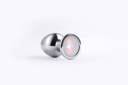 RAINBOW METALLIC VIBRATING ANAL PLUG WITH LED LIGHTS