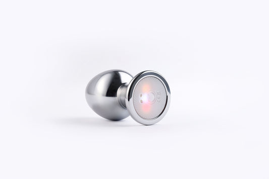 RAINBOW METALLIC VIBRATING ANAL PLUG WITH LED LIGHTS