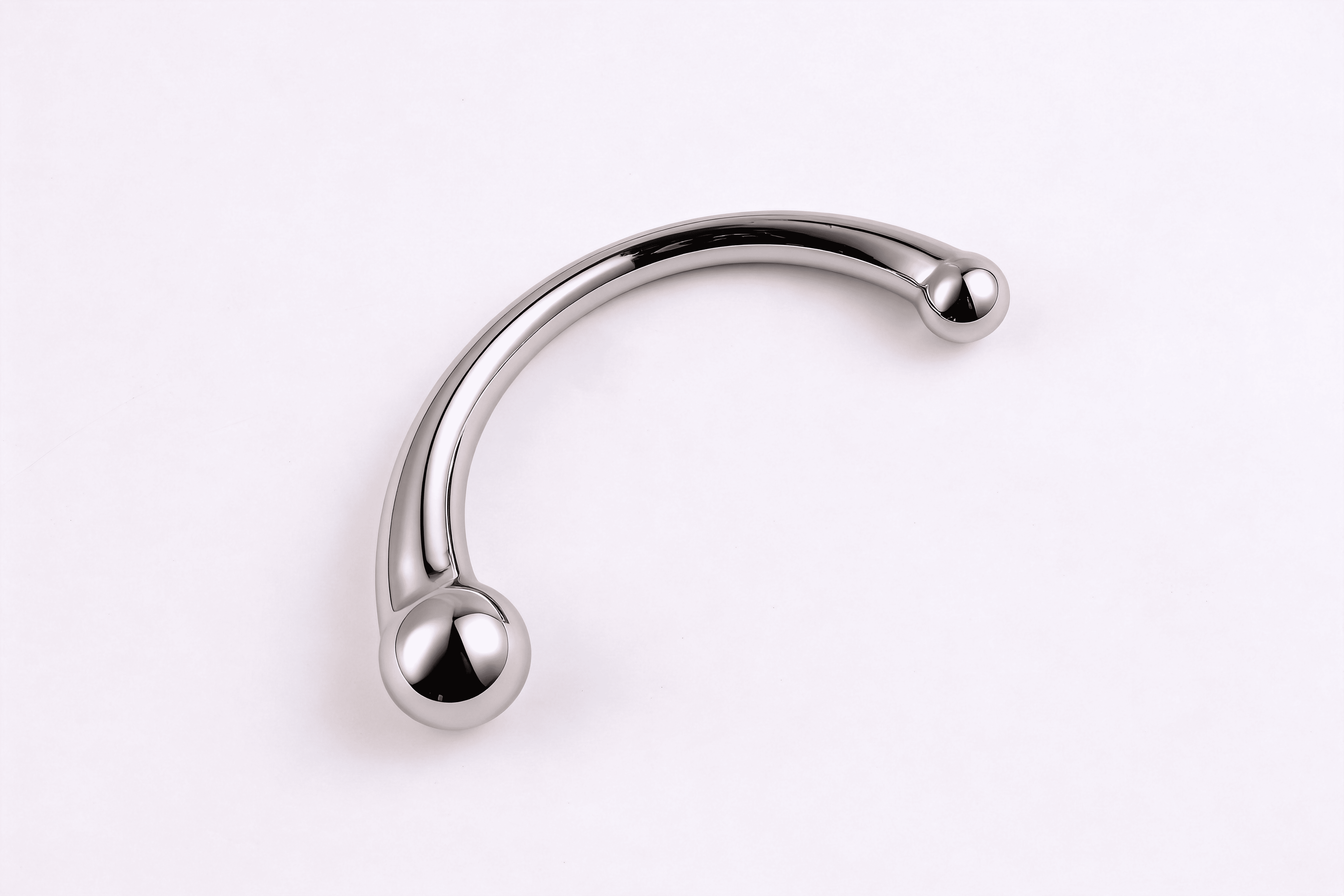 Badism double bulb metal anchor stainless steel anal plug front view